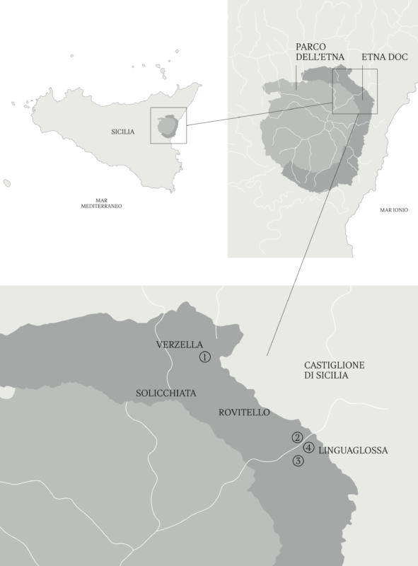 Karte der Parzellen am Etna